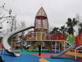 儿童公园不锈钢飞船滑梯