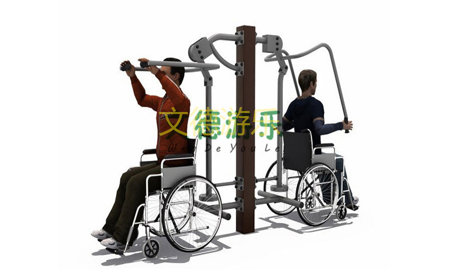 小区残疾人康复健身器材背对背效果图