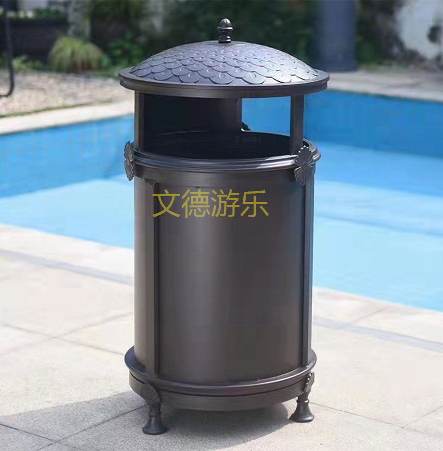 复古户外不锈钢垃圾桶