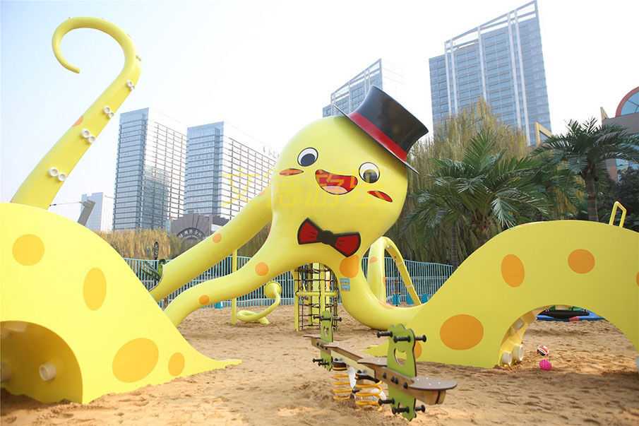 巨型章鱼无动力儿童游乐设备整体效果图