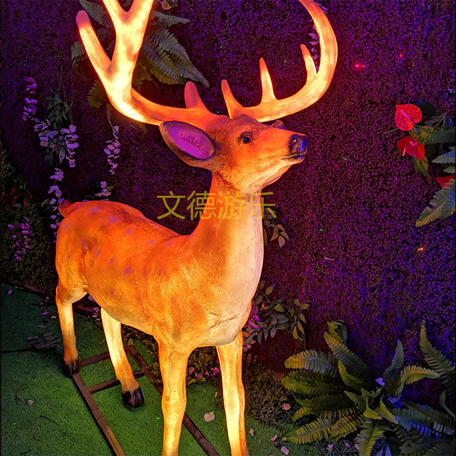 公园景观LED梅花鹿造型灯实拍图五