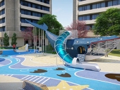 社区儿童游乐设备小鲸鱼造型案例