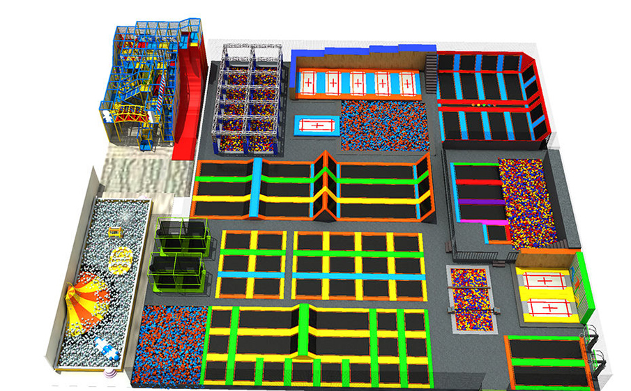 室内蹦床乐园整体效果图